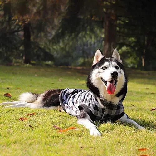 Abrigo Pawz Road para perro con diseño de cuadros y capucha para invierno, cálido y suave, para perros medianos y grandes
