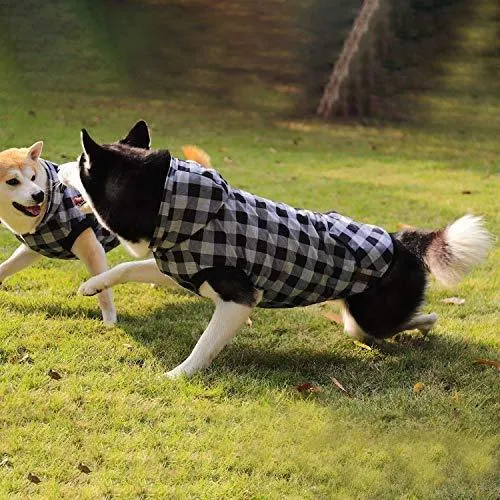 Abrigo Pawz Road para perro con diseño de cuadros y capucha para invierno, cálido y suave, para perros medianos y grandes