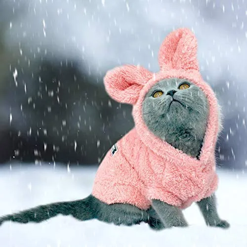 PET ARTIST - Pijama para perro, cálido, para invierno, diseño de conejo, suave, con capucha, para chihuahua Yorkie Poodles