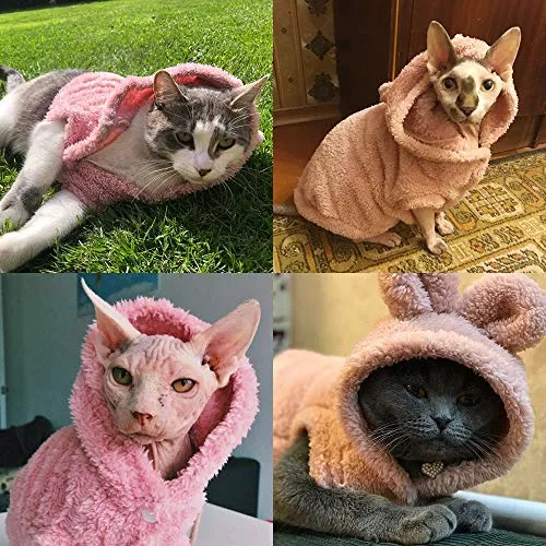 PET ARTIST - Pijama para perro, cálido, para invierno, diseño de conejo, suave, con capucha, para chihuahua Yorkie Poodles