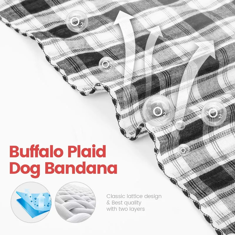 IOKHEIRA - Bandana de búfalo para perro, 5 unidades, doble reversible, para cachorro, tamaño grande, tamaño mediano, bandanas, bufandas de impresión a cuadros, accesorios para perros