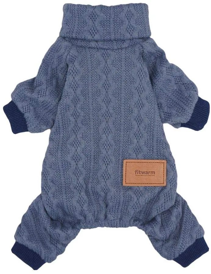 Fitwarm suéteres de cuello alto para perro, ropa de invierno para mascotas, abrigos para gatos, ropa azul