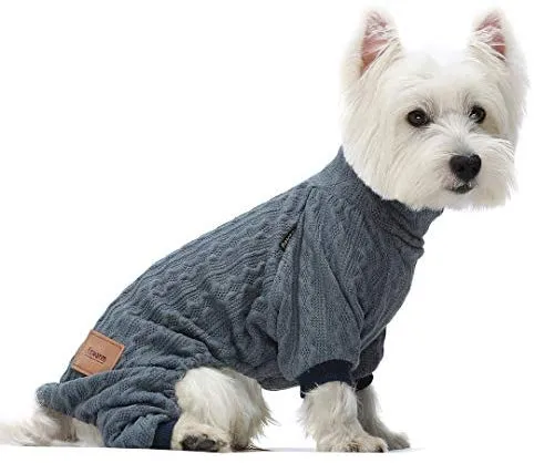 Fitwarm suéteres de cuello alto para perro, ropa de invierno para mascotas, abrigos para gatos, ropa azul