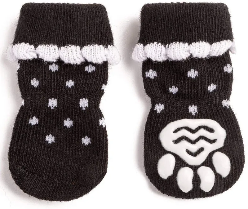Harfkoko - Calcetines de punto antideslizante para perros y gatos con refuerzo de goma, protector de huella de perro antideslizante y protector de huella de gato para uso en interiores, apto para perros y gatos pequeños y medianos y grandes