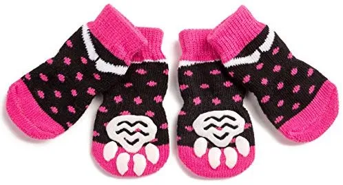 Harfkoko - Calcetines de punto antideslizante para perros y gatos con refuerzo de goma, protector de huella de perro antideslizante y protector de huella de gato para uso en interiores, apto para perros y gatos pequeños y medianos y grandes