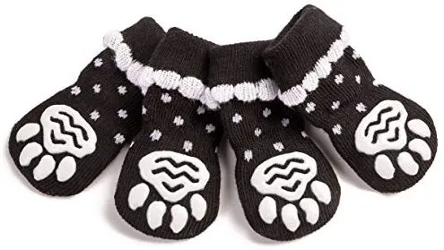 Harfkoko - Calcetines de punto antideslizante para perros y gatos con refuerzo de goma, protector de huella de perro antideslizante y protector de huella de gato para uso en interiores, apto para perros y gatos pequeños y medianos y grandes