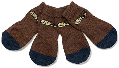 Harfkoko - Calcetines de punto antideslizante para perros y gatos con refuerzo de goma, protector de huella de perro antideslizante y protector de huella de gato para uso en interiores, apto para perros y gatos pequeños y medianos y grandes