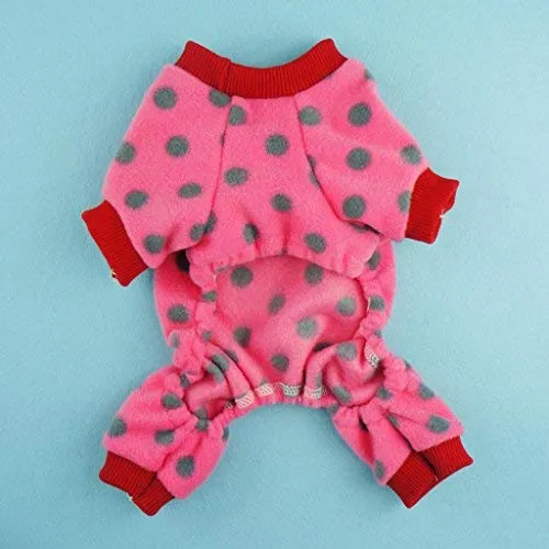 Fitwarm - Pijamas de polar con lazo para perro, adorable abrigo para mascotas. Prendas de invierno