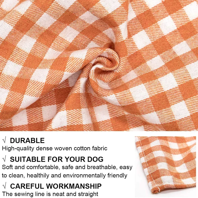 Bandana para perro, 8 unidades, regalo de cumpleaños, lavable, triángulo, rojo, negro, verde, azul, naranja, rosa, con estampado de cuadros para perros, bufanda, accesorios para perros pequeños a grandes, cachorros, gatos y mascotas