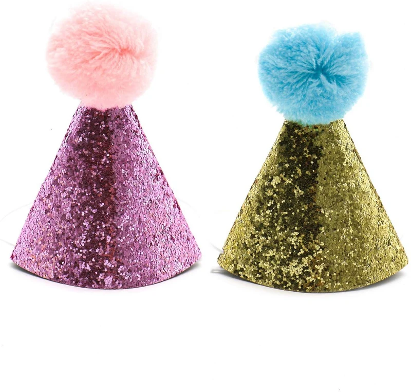 Huele 2 piezas perro sombrero de cumpleaños para mascotas fiesta diadema de gatito de gato sombreros colgantes accesorios de cuidado para