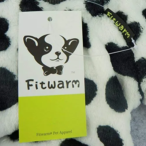 Mono adorable para perro Fitwarm®; pijama enterizo de terciopelo cómodo con diseño de vaca para el invierno para perro