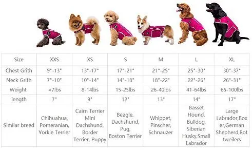Chaleco de alivio de la ansiedad para perro, chaleco calmante para perros, chamarra ajustable para perros XS S M L XL