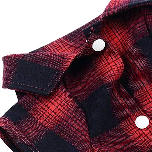 Koneseve - Camiseta para perro, diseño a cuadros, para gato, transpirable, para perros pequeños, medianos, grandes, gatos, cachorros, suave, adorable, informal, acogedor, para Halloween y fiestas de Acción de Gracias, disfraces de Navidad