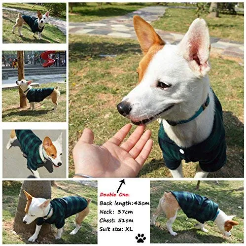 Koneseve - Camiseta para perro, diseño a cuadros, para gato, transpirable, para perros pequeños, medianos, grandes, gatos, cachorros, suave, adorable, informal, acogedor, para Halloween y fiestas de Acción de Gracias, disfraces de Navidad