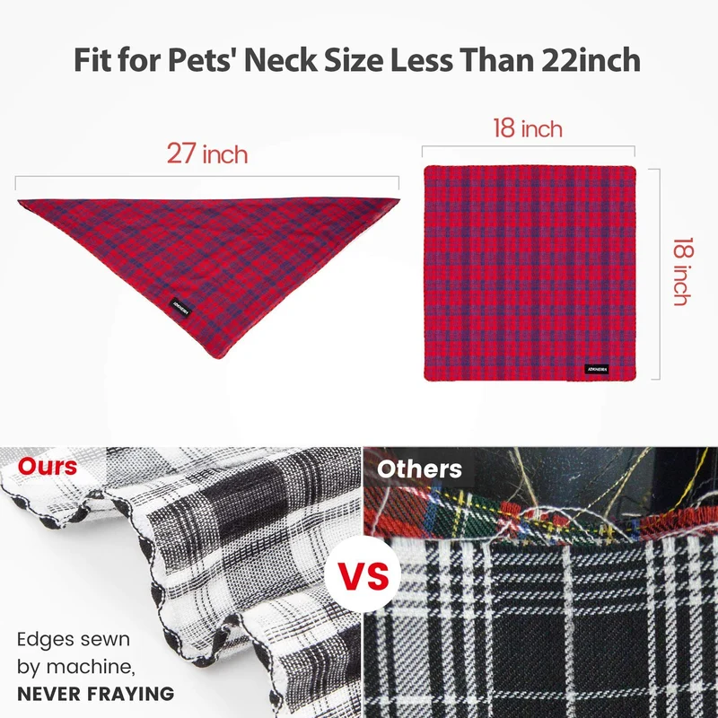 IOKHEIRA - Bandana de búfalo para perro, 5 unidades, doble reversible, para cachorro, tamaño grande, tamaño mediano, bandanas, bufandas de impresión a cuadros, accesorios para perros