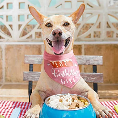 Toozey Dog Birthday Bandana with Birthday Party Hat Comfortable Material - Scarfs Accessories for Small to Large Dogs Cats Pets