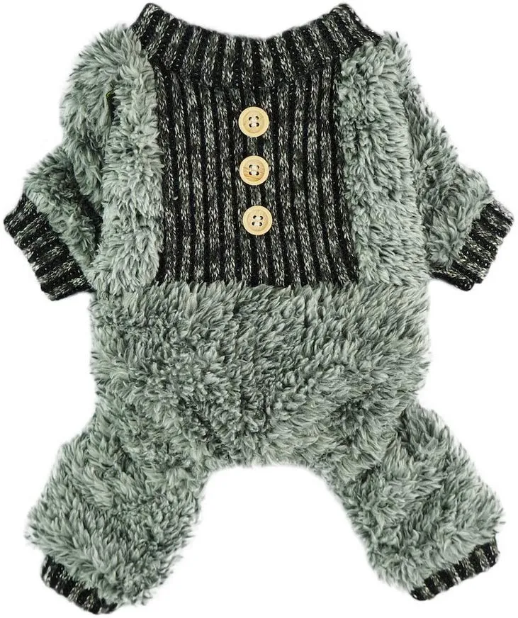 fitwarm Fuzzy Fleece perro de mascota Ropa Térmica Para pijamas Pjs Escudo Jumpsuit