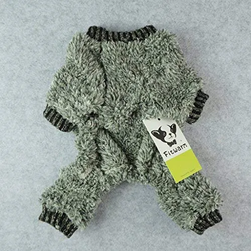 fitwarm Fuzzy Fleece perro de mascota Ropa Térmica Para pijamas Pjs Escudo Jumpsuit