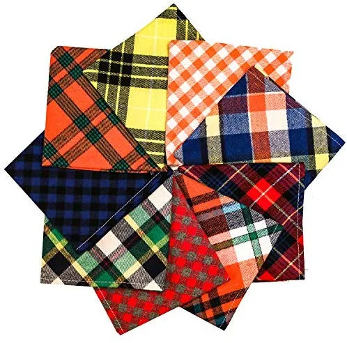 FINDMAG Bandana triangular para perro, reversible, a cuadros, para pintar, baberos, bufanda, lavable y ajustable, juego de pañuelos para perros, gatos, mascotas