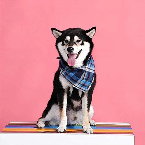 FINDMAG Bandana triangular para perro, reversible, a cuadros, para pintar, baberos, bufanda, lavable y ajustable, juego de pañuelos para perros, gatos, mascotas
