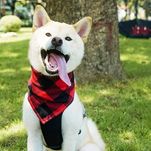 FINDMAG Bandana triangular para perro, reversible, a cuadros, para pintar, baberos, bufanda, lavable y ajustable, juego de pañuelos para perros, gatos, mascotas