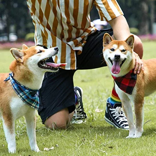 FINDMAG Bandana triangular para perro, reversible, a cuadros, para pintar, baberos, bufanda, lavable y ajustable, juego de pañuelos para perros, gatos, mascotas
