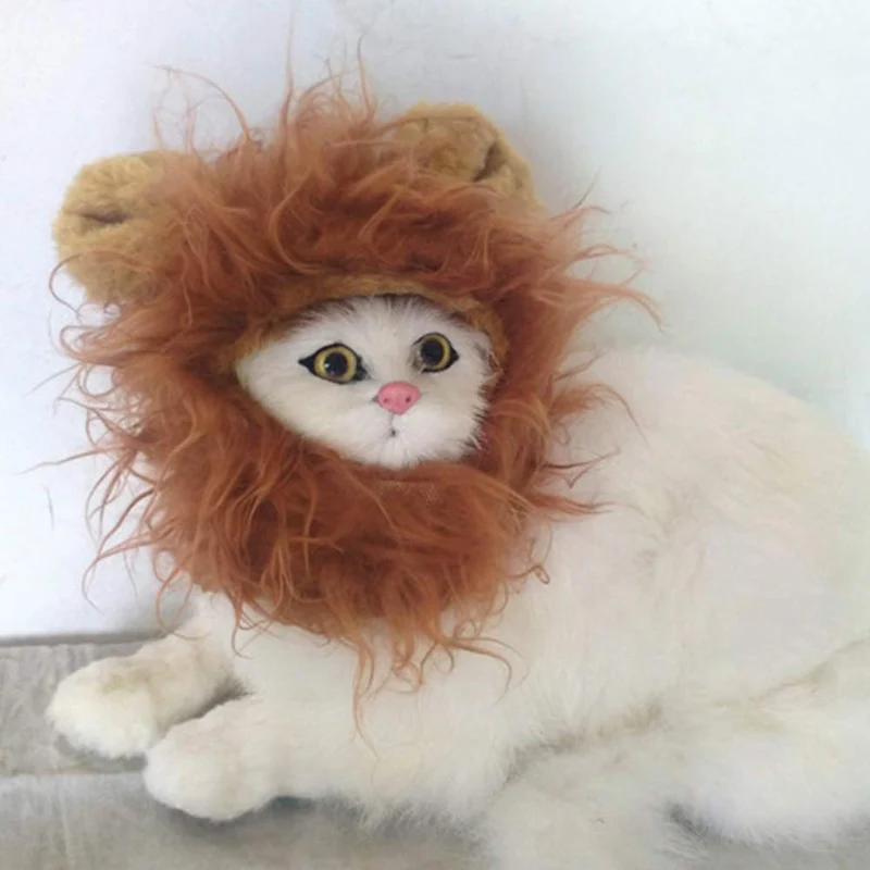 LCFUN Disfraz de melena de león para gato y perro, peluca de mascota para fiesta de Halloween