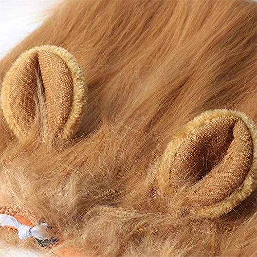 LCFUN Disfraz de melena de león para gato y perro, peluca de mascota para fiesta de Halloween