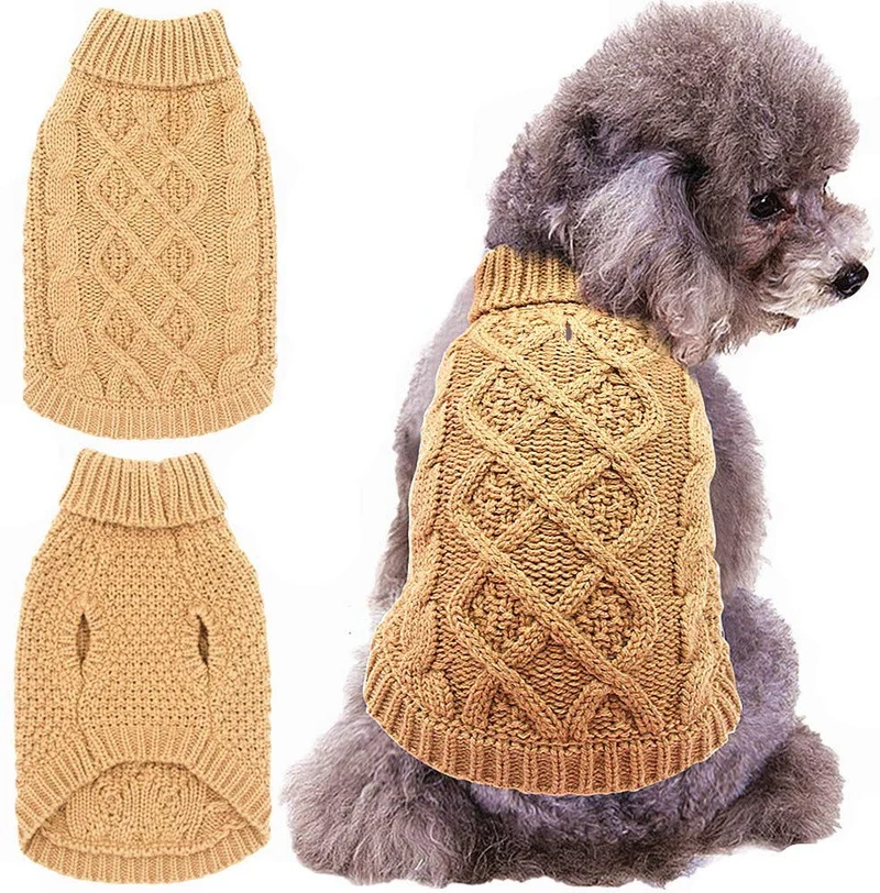 Mihachi – Sudadera para perro, abrigo de invierno, ropa clásica de punto para clima frío