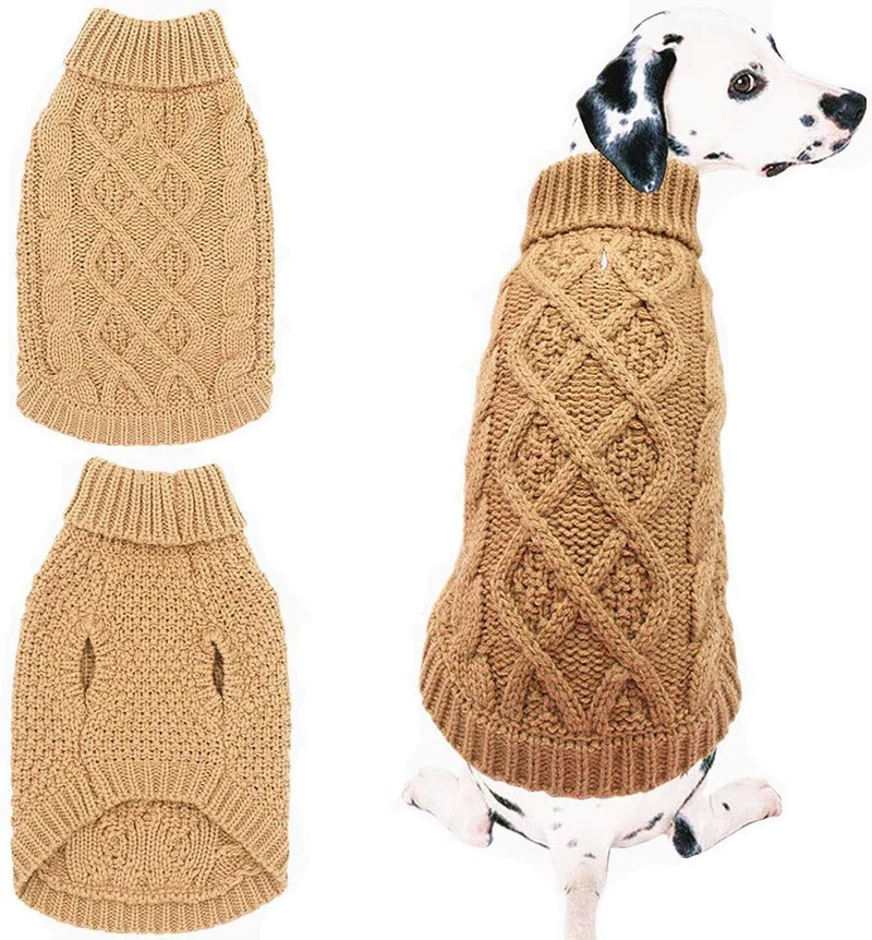 Mihachi – Sudadera para perro, abrigo de invierno, ropa clásica de punto para clima frío