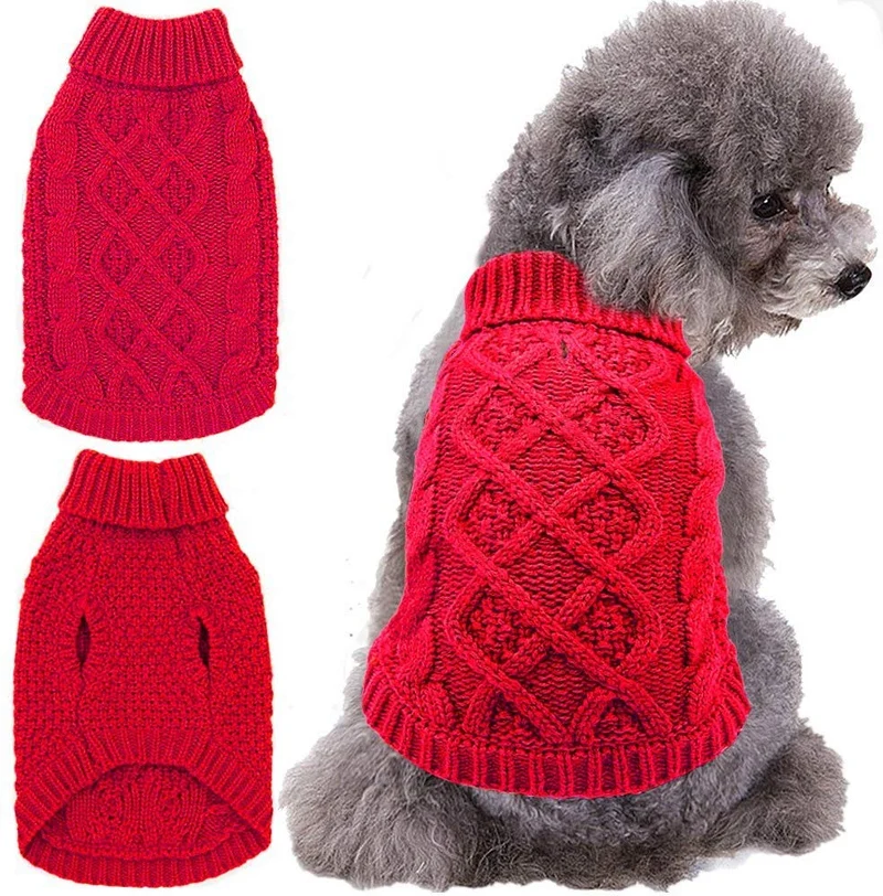Mihachi – Sudadera para perro, abrigo de invierno, ropa clásica de punto para clima frío