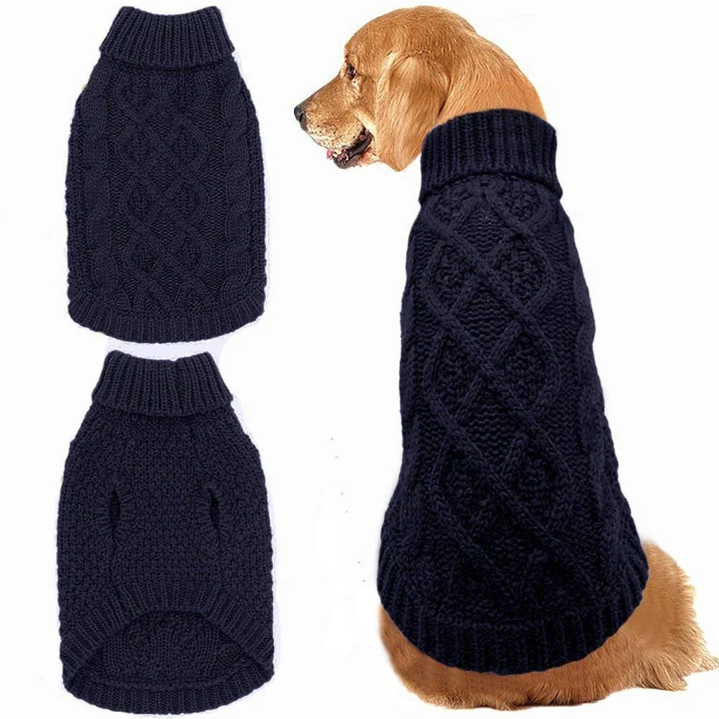 Mihachi – Sudadera para perro, abrigo de invierno, ropa clásica de punto para clima frío