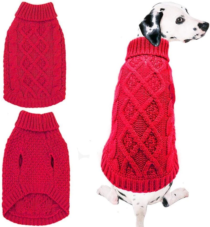 Mihachi – Sudadera para perro, abrigo de invierno, ropa clásica de punto para clima frío