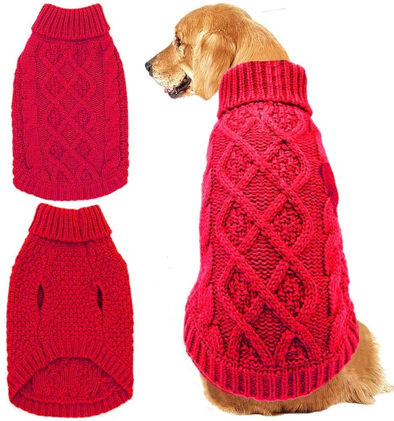 Mihachi – Sudadera para perro, abrigo de invierno, ropa clásica de punto para clima frío