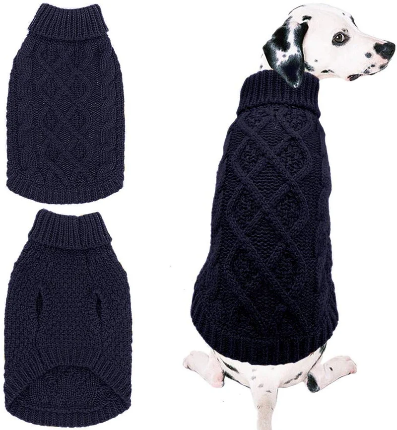 Mihachi – Sudadera para perro, abrigo de invierno, ropa clásica de punto para clima frío