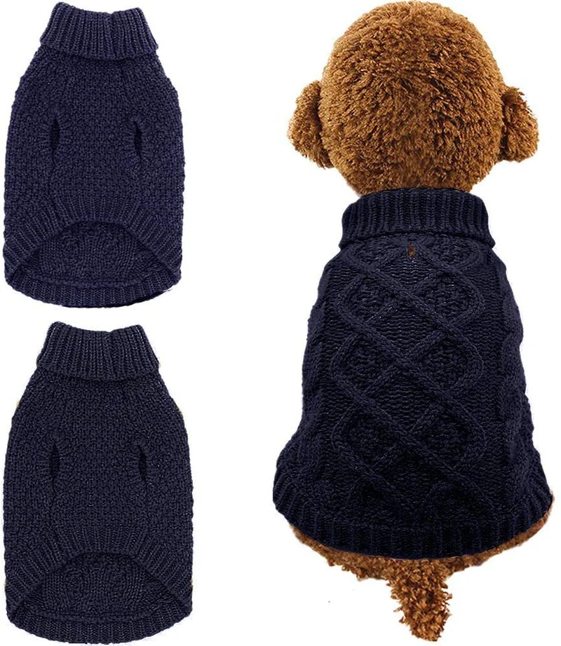 Mihachi – Sudadera para perro, abrigo de invierno, ropa clásica de punto para clima frío