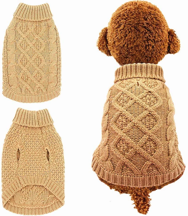 Mihachi – Sudadera para perro, abrigo de invierno, ropa clásica de punto para clima frío