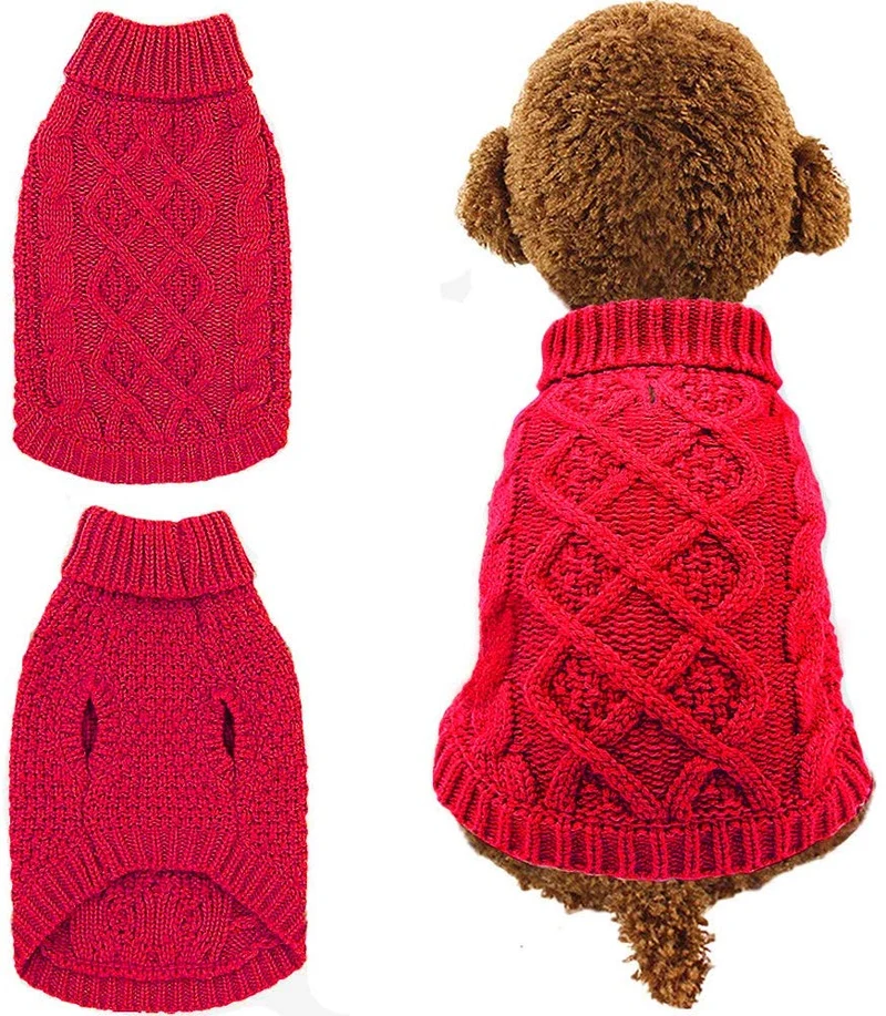 Mihachi – Sudadera para perro, abrigo de invierno, ropa clásica de punto para clima frío