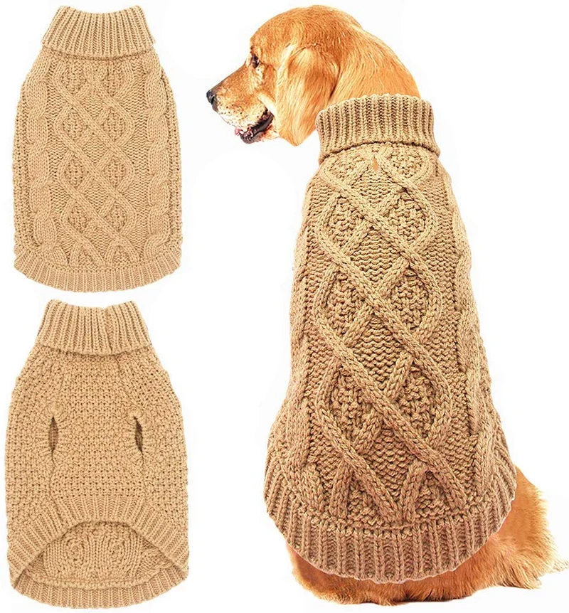 Mihachi – Sudadera para perro, abrigo de invierno, ropa clásica de punto para clima frío
