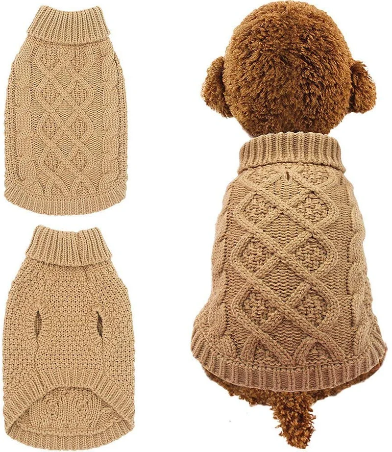 Mihachi – Sudadera para perro, abrigo de invierno, ropa clásica de punto para clima frío