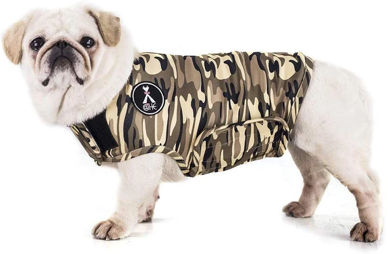 X@HE - Chaleco de alivio de ansiedad para perro, chaleco para mantener la comodidad, chaleco para perros de talla XS, M, L, XL, azul marino, gris, rosa, rojo y camuflaje