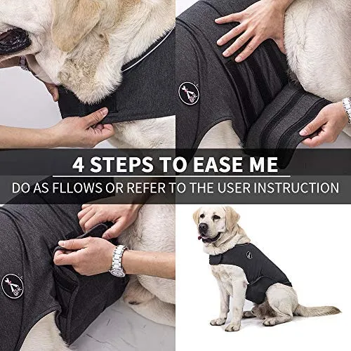 X@HE - Chaleco de alivio de ansiedad para perro, chaleco para mantener la comodidad, chaleco para perros de talla XS, M, L, XL, azul marino, gris, rosa, rojo y camuflaje
