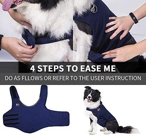 X@HE - Chaleco de alivio de ansiedad para perro, chaleco para mantener la comodidad, chaleco para perros de talla XS, M, L, XL, azul marino, gris, rosa, rojo y camuflaje