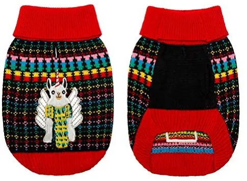 KOOLTAIL suéter de Navidad para perro, suéter de unicornio, suéter de argyle cálido y suave para mascotas, suéteres feos de ganchillo de punto para cachorro de perro