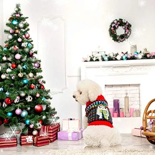 KOOLTAIL suéter de Navidad para perro, suéter de unicornio, suéter de argyle cálido y suave para mascotas, suéteres feos de ganchillo de punto para cachorro de perro