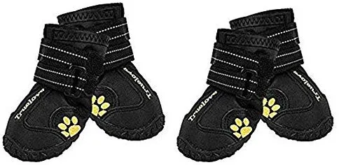 EXPAWLORER botas a prueba de agua, para perro, antiderrapantes, refractantes, botines de mascotas para perros medianos, perros grandes, negro, 4 piezas