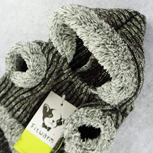 Fitwarm sudaderas tejidas para perros. Abrigo. Suéter. Chamarra con capucha para mascota, color gris.