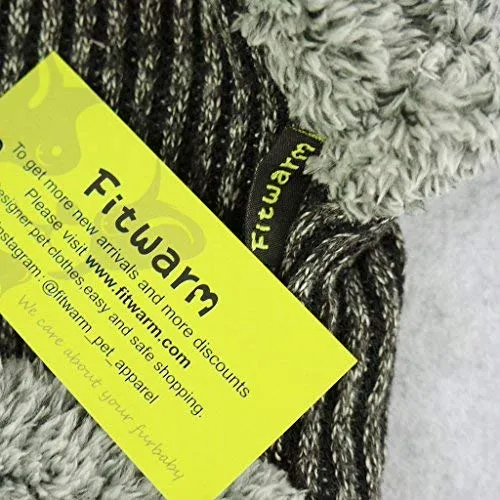 Fitwarm sudaderas tejidas para perros. Abrigo. Suéter. Chamarra con capucha para mascota, color gris.