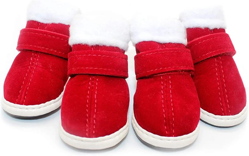 URBEST botas para perros con velcro, 2 pares, color marrón