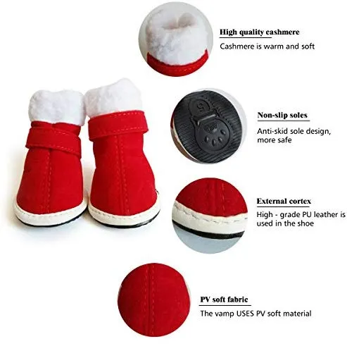 URBEST botas para perros con velcro, 2 pares, color marrón